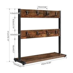 IBUYKE Soporte rústico para tazas de café 2 niveles con_6