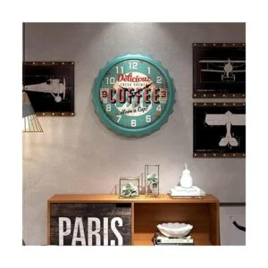 Menterry Reloj de pared retro de hierro con diseño de tapa_6