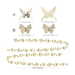 Kit de decoración de fiesta blanco y dorado faroles_3