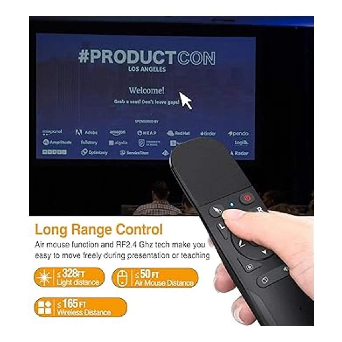 ELISWEEN Presentador inalámbrico remoto RF 2.4 GHz USB_6