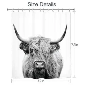 AMBZEK Cortina de ducha de vaca occidental de 72 pulgadas_6