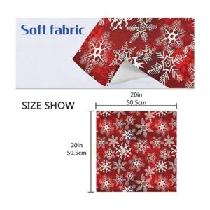 Servilletas de tela de Navidad con patrón rojo de Navidad_6