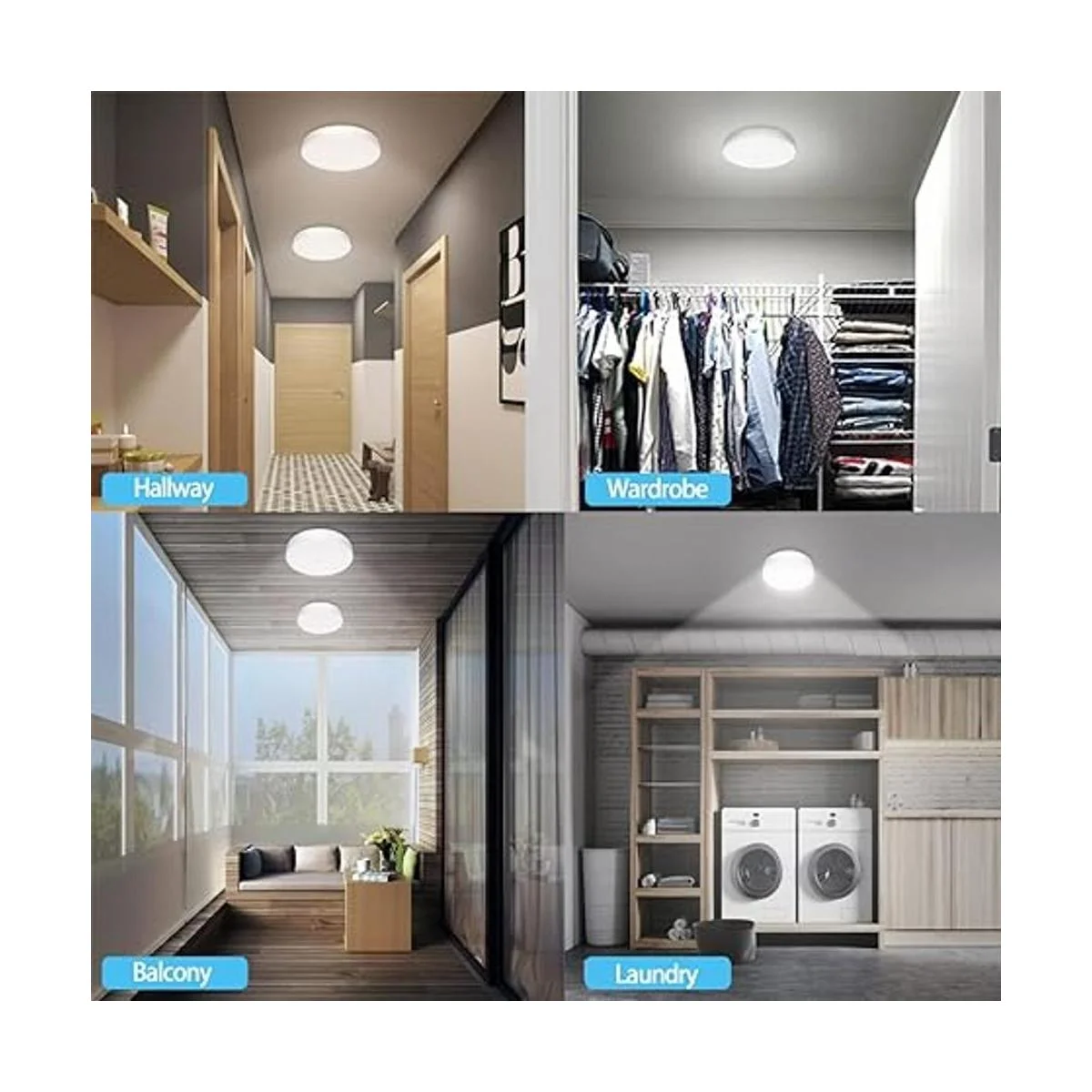 TOOWELL Lámpara de techo LED con sensor de movimiento_2