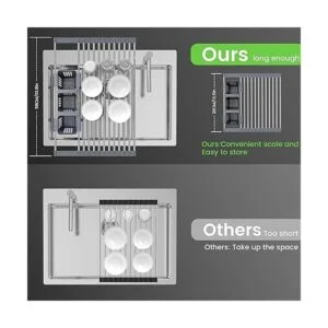 Escurridor de platos expandible enrollable de hasta 22.8_5