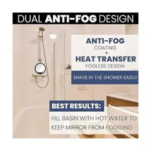 Espejo de ducha colgante sin niebla para afeitarse con_2