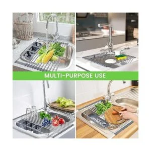 Escurridor de platos expandible enrollable de hasta 22.8_6