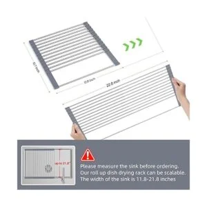 Escurridor de platos expandible enrollable de hasta 22.8_2