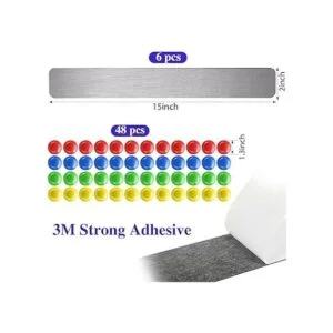 Juego de 6 tiras magnéticas de hierro inoxidable sin marco_2