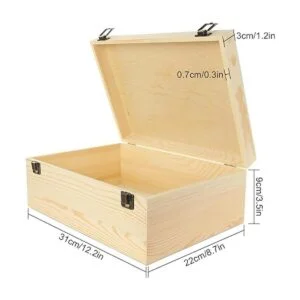 DAJAVE Caja de madera sin terminar caja de madera grande_2