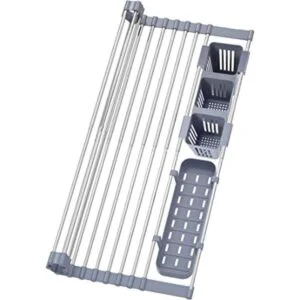 Escurridor de platos expandible enrollable de hasta 22.8_1
