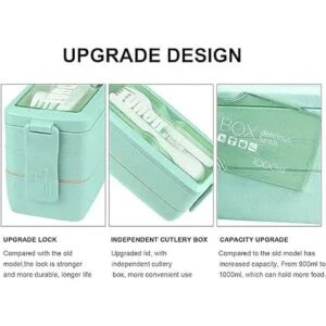 Fiambrera Bento Box apilable de 3 compartimentos_2