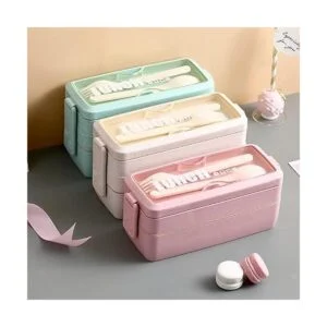 Fiambrera Bento Box apilable de 3 compartimentos_4