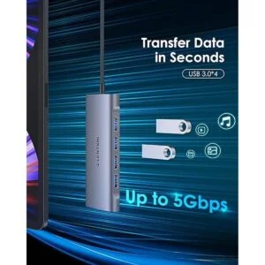 LENTION Hub USB C con salida HDMI 4K 4K a 60Hz 4 USB_5