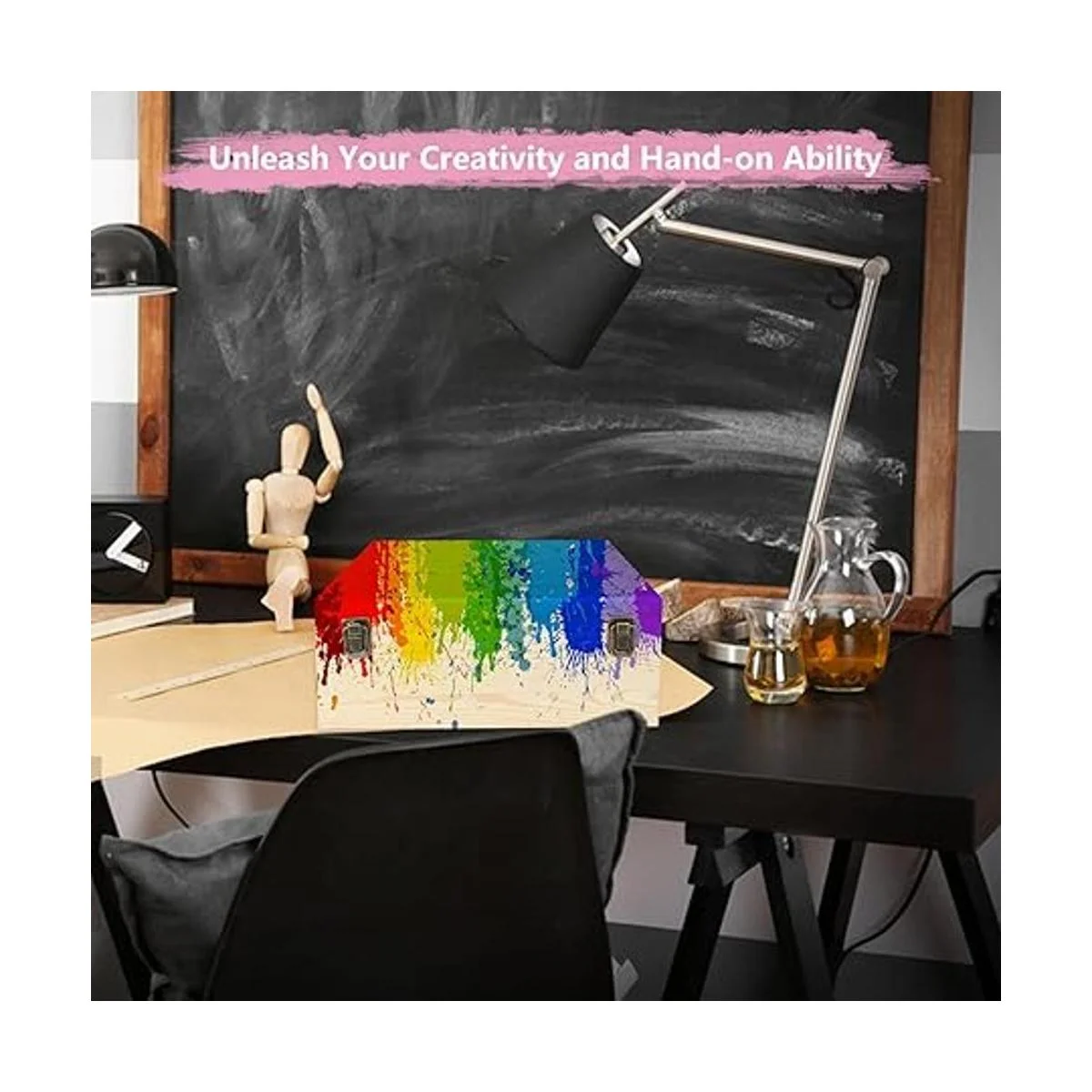 DAJAVE Caja de madera sin terminar caja de madera grande_4