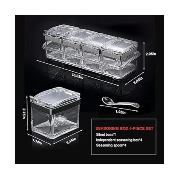Juego de cajas de condimentos acrílicas 4 piezas de_5