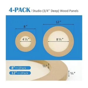 Kit de paneles de lienzo redondos de madera de abedul sin_2