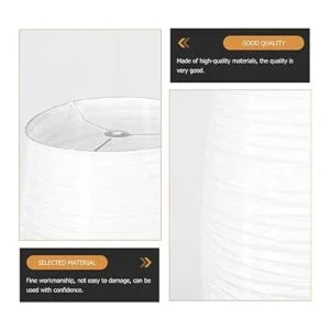 Beaupretty Pantalla de lámpara de pie de papel cubierta_5