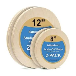 Kit de paneles de lienzo redondos de madera de abedul sin_1