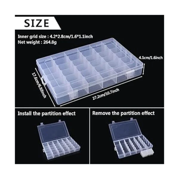 Caja organizadora de plástico transparente de 36 rejillas_2