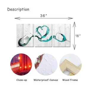 Artmyharbor Arte de pared de vino de 3 piezas decoración_6