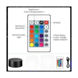 Base de lámpara LED de noche 3D con 4 piezas de panel de_3