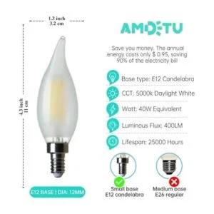 Bombilla LED E12 AMDTU de 5000 K luz diurna brillante_3