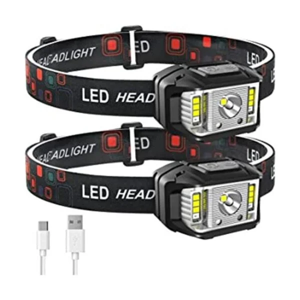 JNDFOFC Linterna frontal recargable 1200 lúmenes con_1