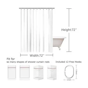 RosieLily Cortina de ducha negra cortina de ducha de_6