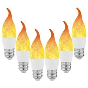 Lpraer Paquete de 6 bombillas LED E26 con efecto de llama_1