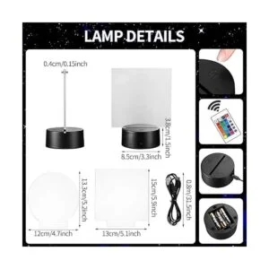 Base de lámpara LED de noche 3D con 4 piezas de panel de_2