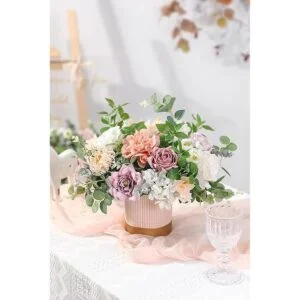 YYHUAWU Juego combinado de flores artificiales con tallos_6