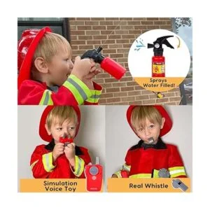 Liberry Disfraz de bombero para niños herramientas de_3