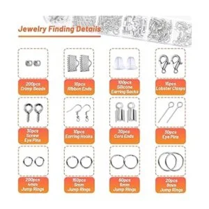 Audab Kit de suministros de fabricación de joyas kit de_7