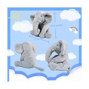 WEIGEDU Peluche de elefante gigante de peluche suave y_5