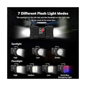 JODK Linterna recargable brillante foco de mano portátil_2