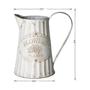 Fauevav Jarra galvanizada antigua jarra de agua retro_6