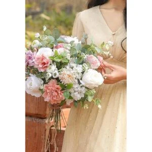 YYHUAWU Juego combinado de flores artificiales con tallos_4