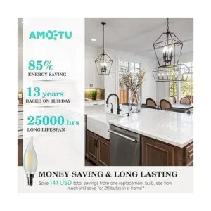 Bombilla LED E12 AMDTU de 5000 K luz diurna brillante_4