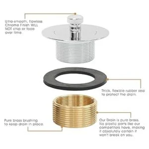 Juego de drenaje de bañera 100 latón con placa de_2