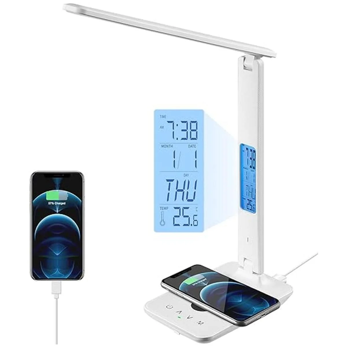 Poukaran Lámpara LED de escritorio con cargador_1