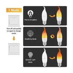 Lpraer Paquete de 6 bombillas LED E26 con efecto de llama_3