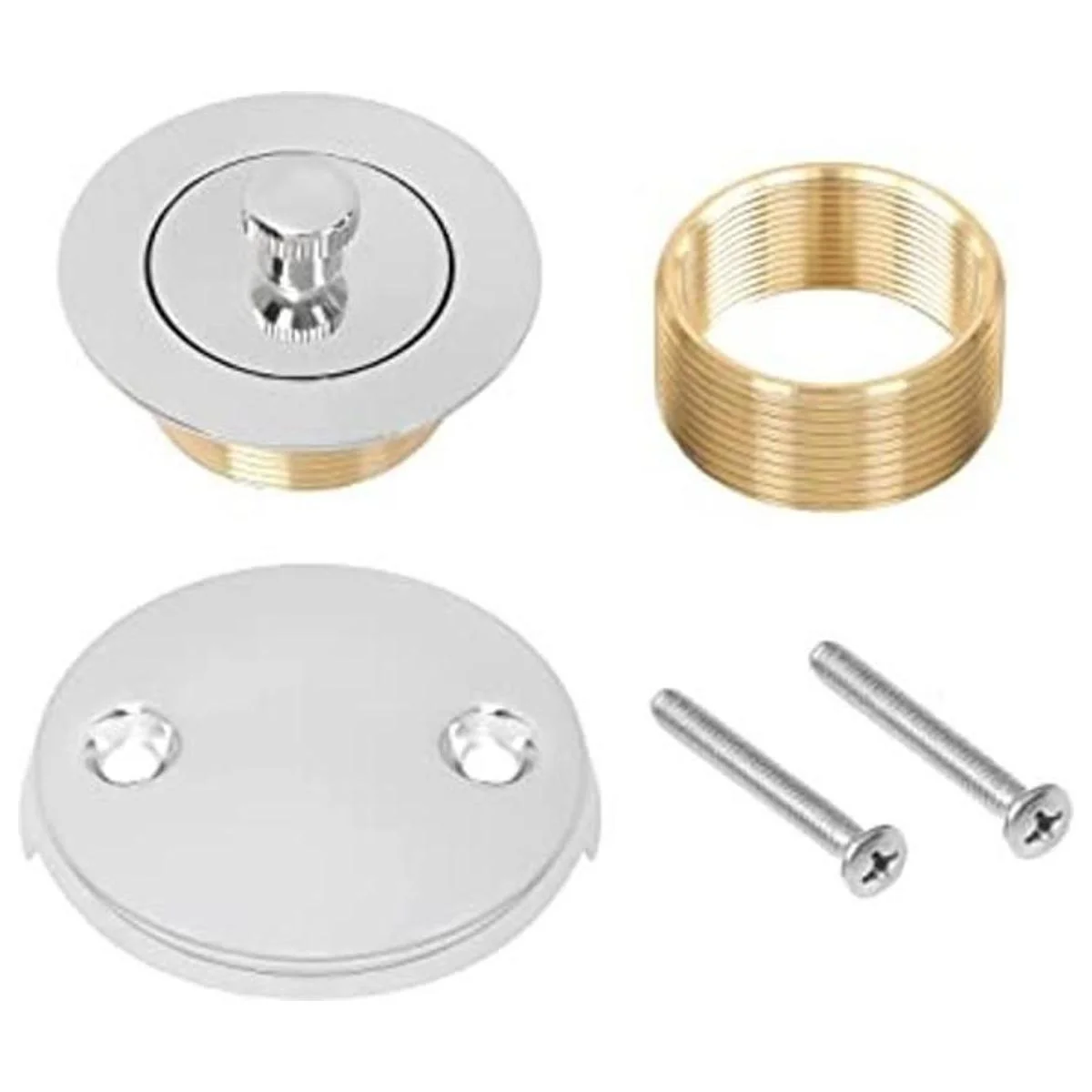 Juego de drenaje de bañera 100 latón con placa de_1