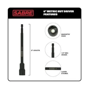 Sabre Tools Juego de 8 tuercas magnéticas de impacto_3