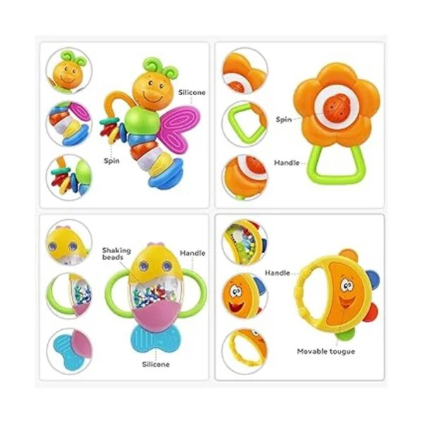MOONTOY 12 juguetes de dentición de sonajero para bebés_2
