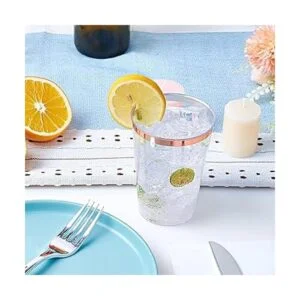 Paquete de 100 vasos de plástico de oro rosa vasos de_2