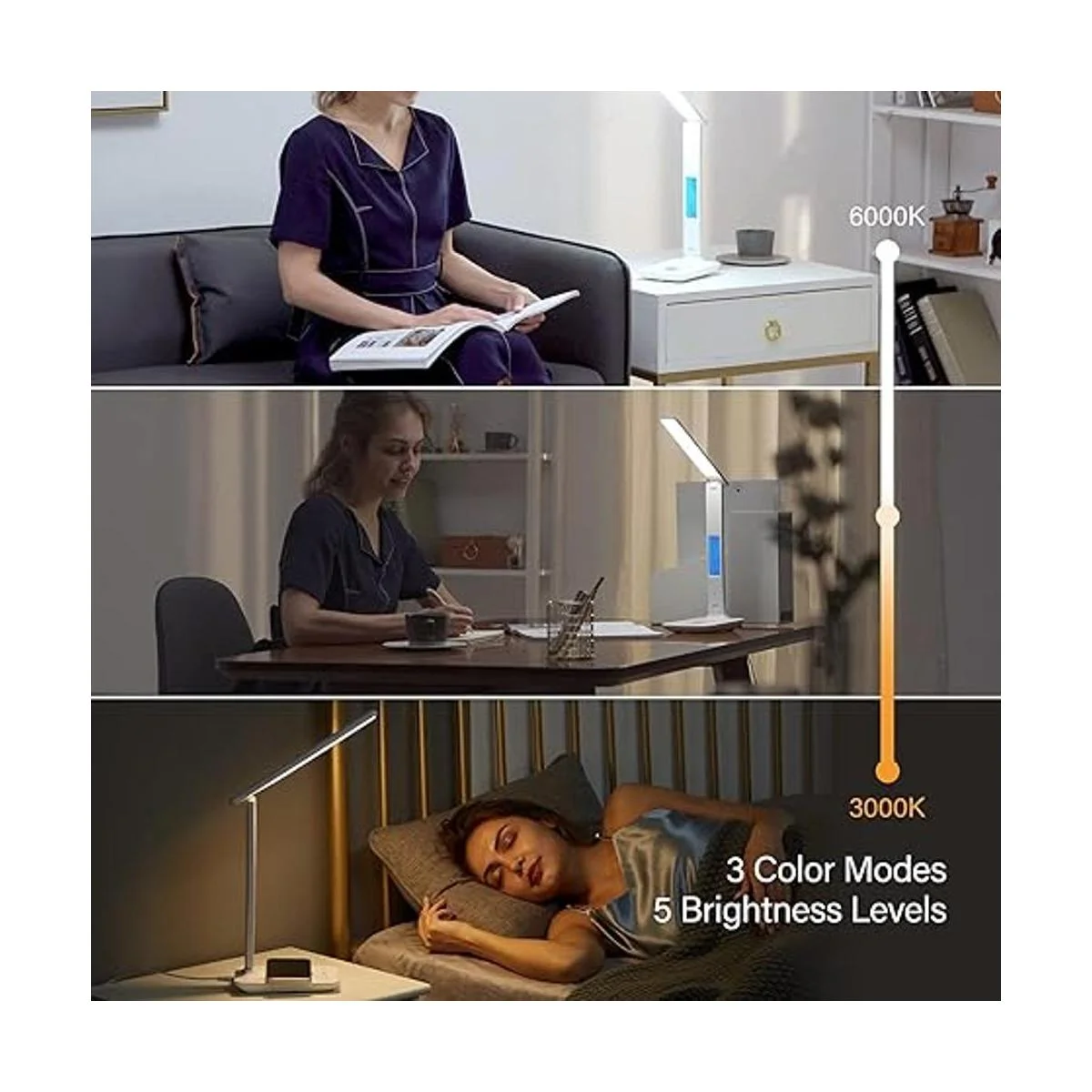 Poukaran Lámpara LED de escritorio con cargador_4