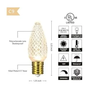 C9 bombillas de Navidad con 25 unidades grado comercial_3