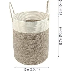 Casaphoria Cesta grande de cuerda de algodón 58L Cesta_4