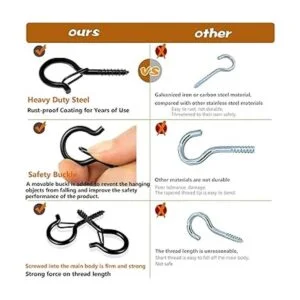 Zzbety 50 ganchos de tornillo con diseño de hebilla de_4