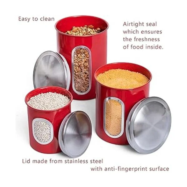 MiXPRESSO Juego de 3 botes rojos para la cocina tarros de_3